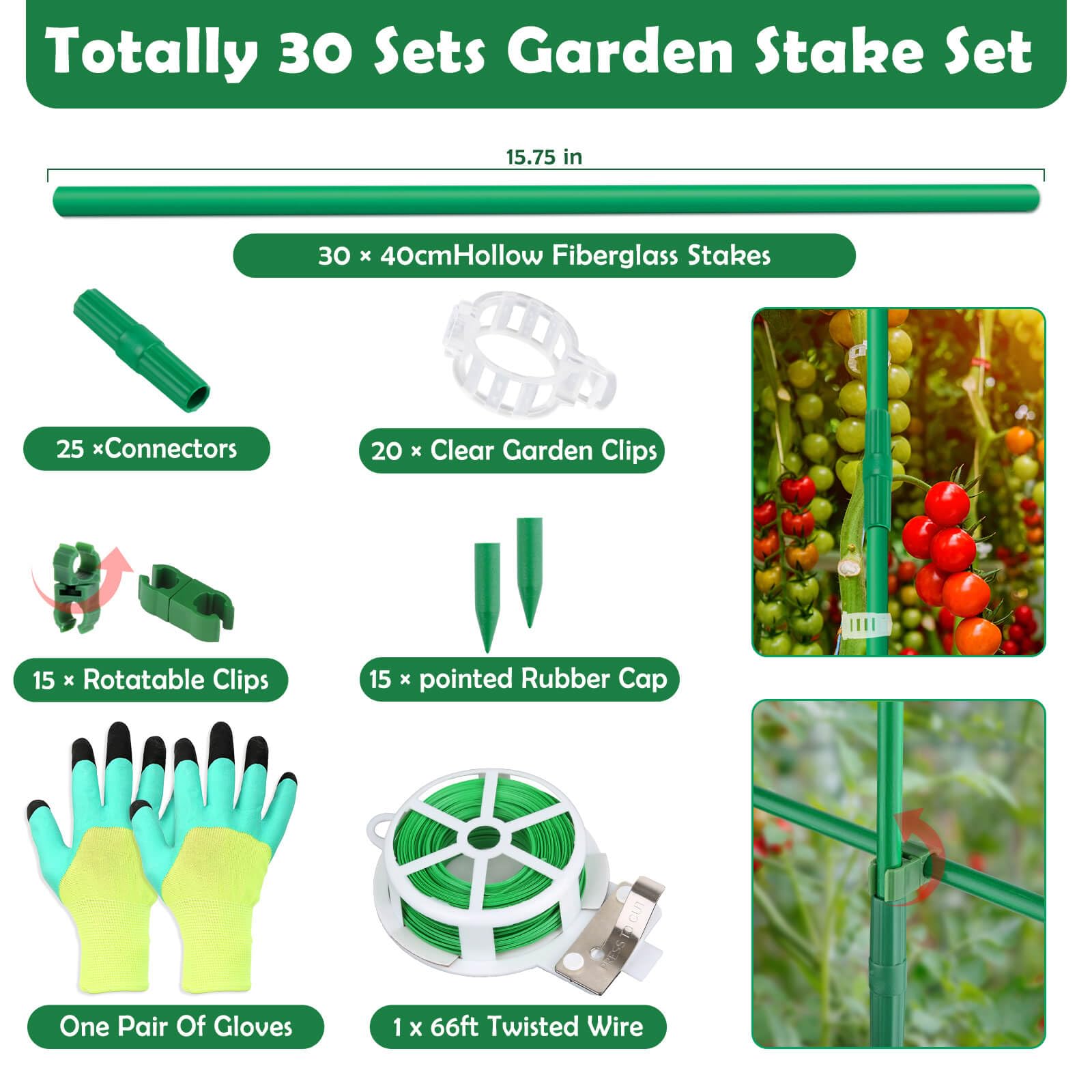 Cludoo 20 clear garden clips used for quick attachment of stems