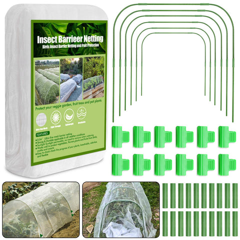 Cludoo garden mesh netting kit: bird netting cover over a raised bed for plant protection