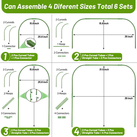 Cludoo garden mesh netting kit hoop sets supporting a protective garden tunnel