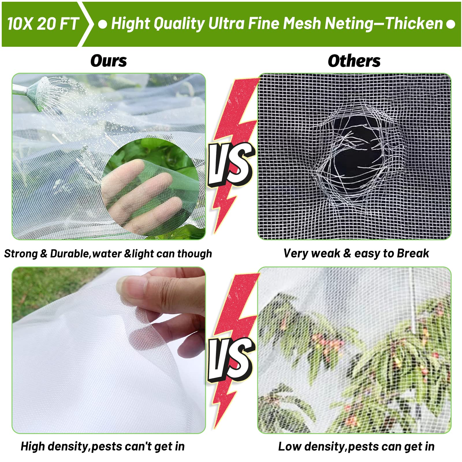 Cludoo garden mesh netting kit straight tubes extending the frame for larger areas