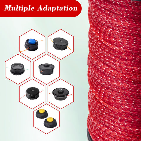 Cluparis nylon twist trimmer line provides reliable cutting in tough grasses.
