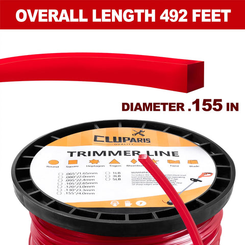 Cluparis square-trimmer-line with cutting-tools included for quick maintenance.
