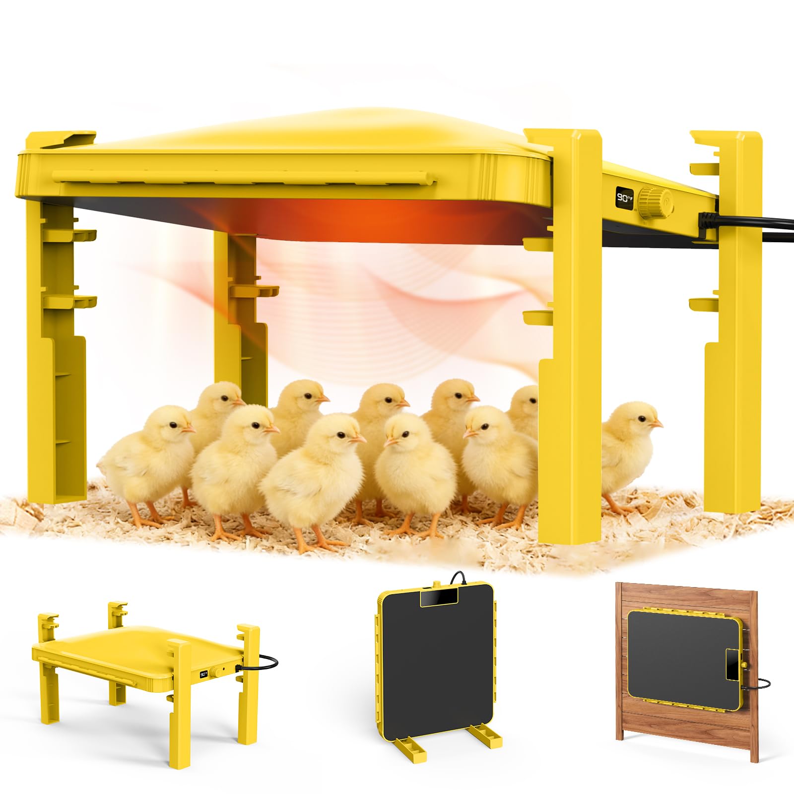 Cluzyyarda brooder plate 200W front view provides even radiant warmth for chicks.