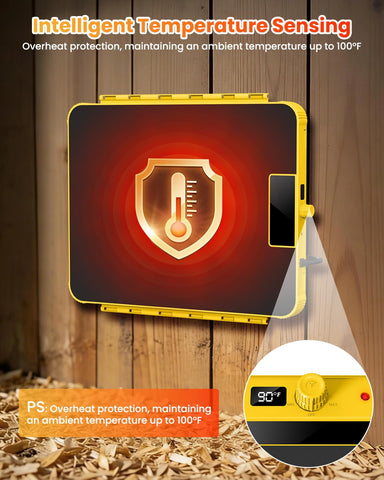 Cluzyyarda brooder plate 200W top view shows compact, safe heat source for coops.