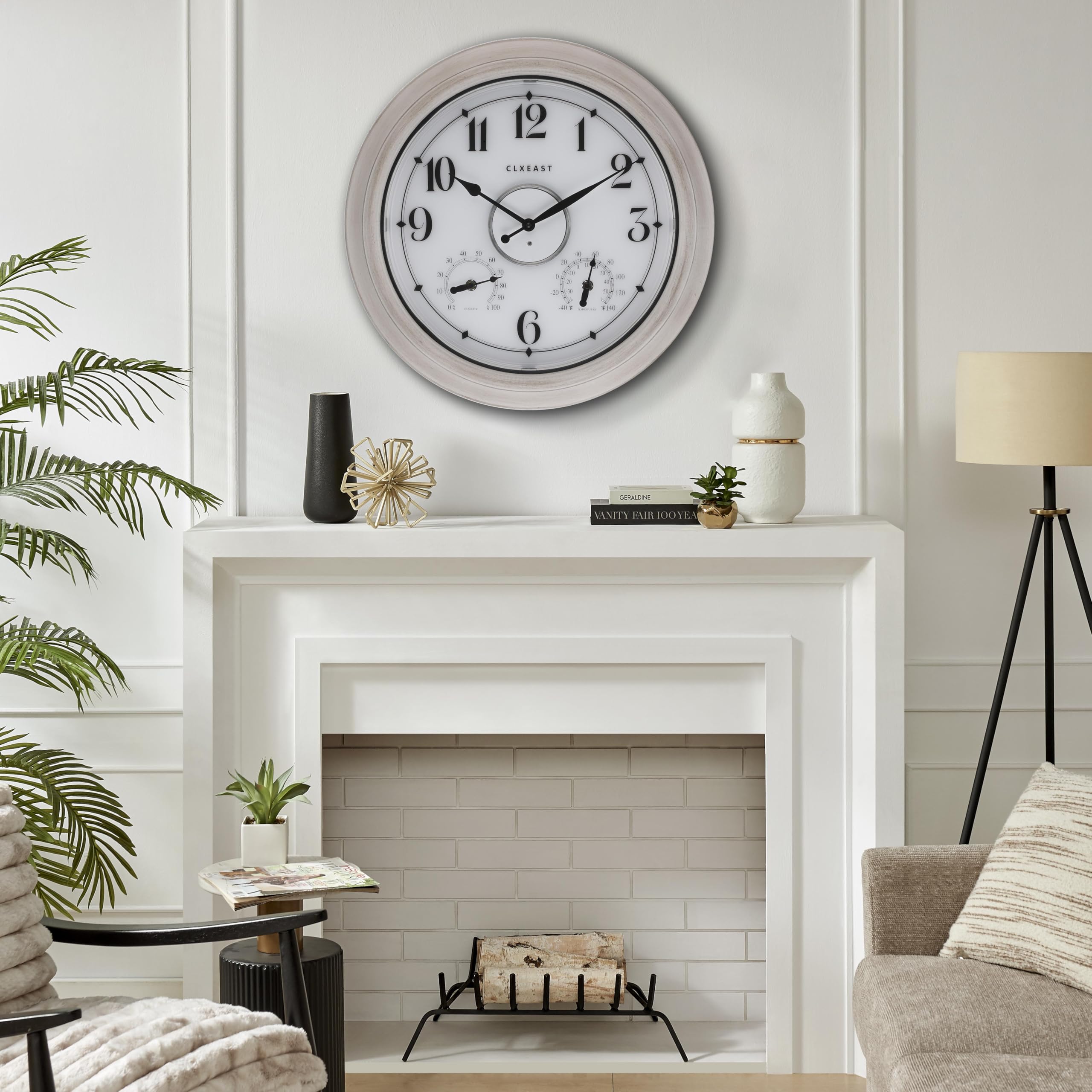 Large 18-inch diameter adds farmhouse charm to spaces.