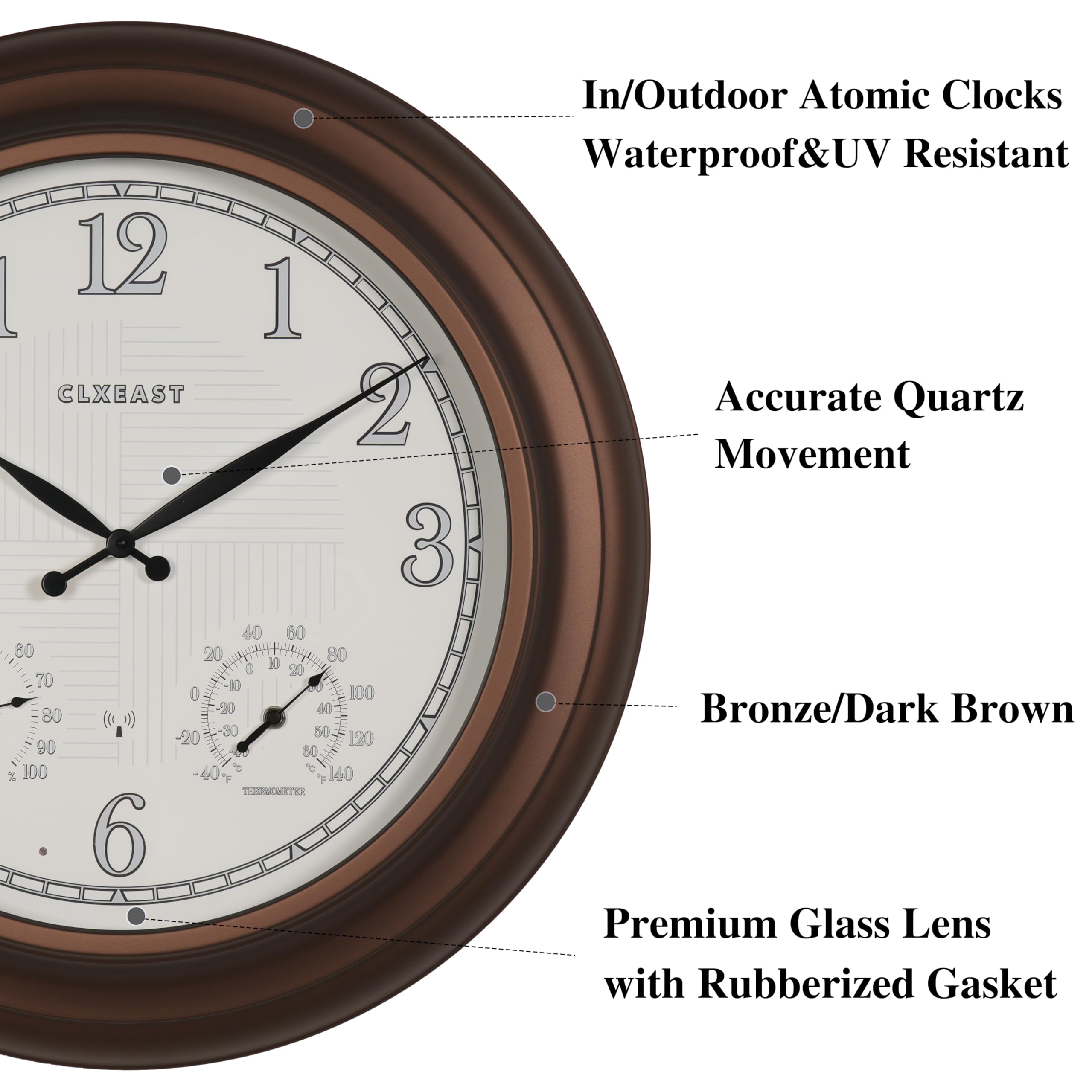 CLXEAST clock dial closeup highlighting luminous numerals for night visibility