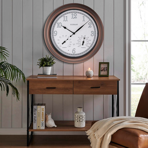 Bronze CLXEAST outdoor clock makes a thoughtful housewarming gift