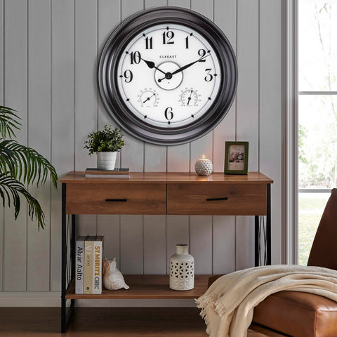 CLXEAST large wall clock dial detail showing precise numerals