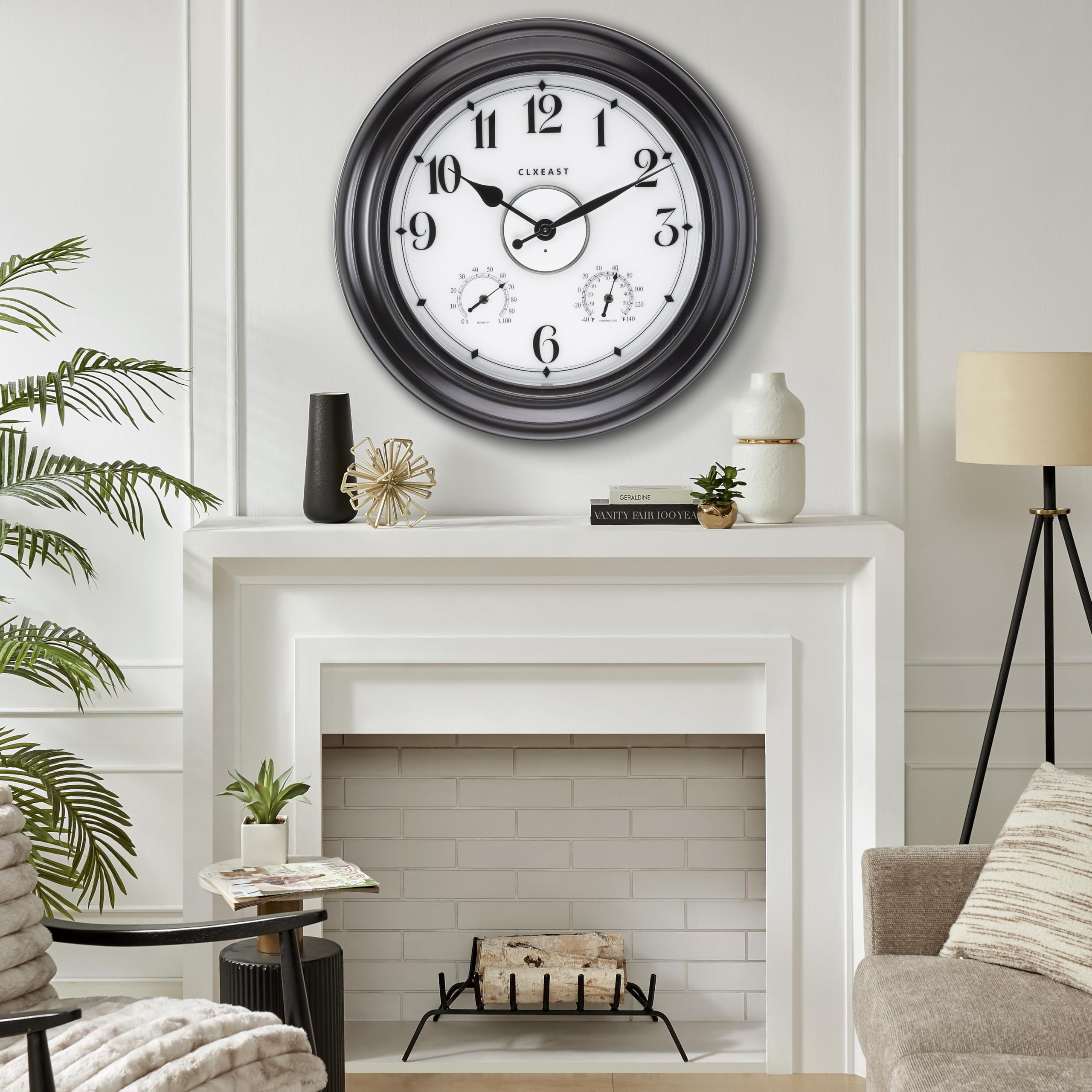 CLXEAST outdoor clock IP65 waterproof seals protect from rain and splashes