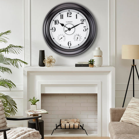 CLXEAST outdoor clock IP65 waterproof seals protect from rain and splashes