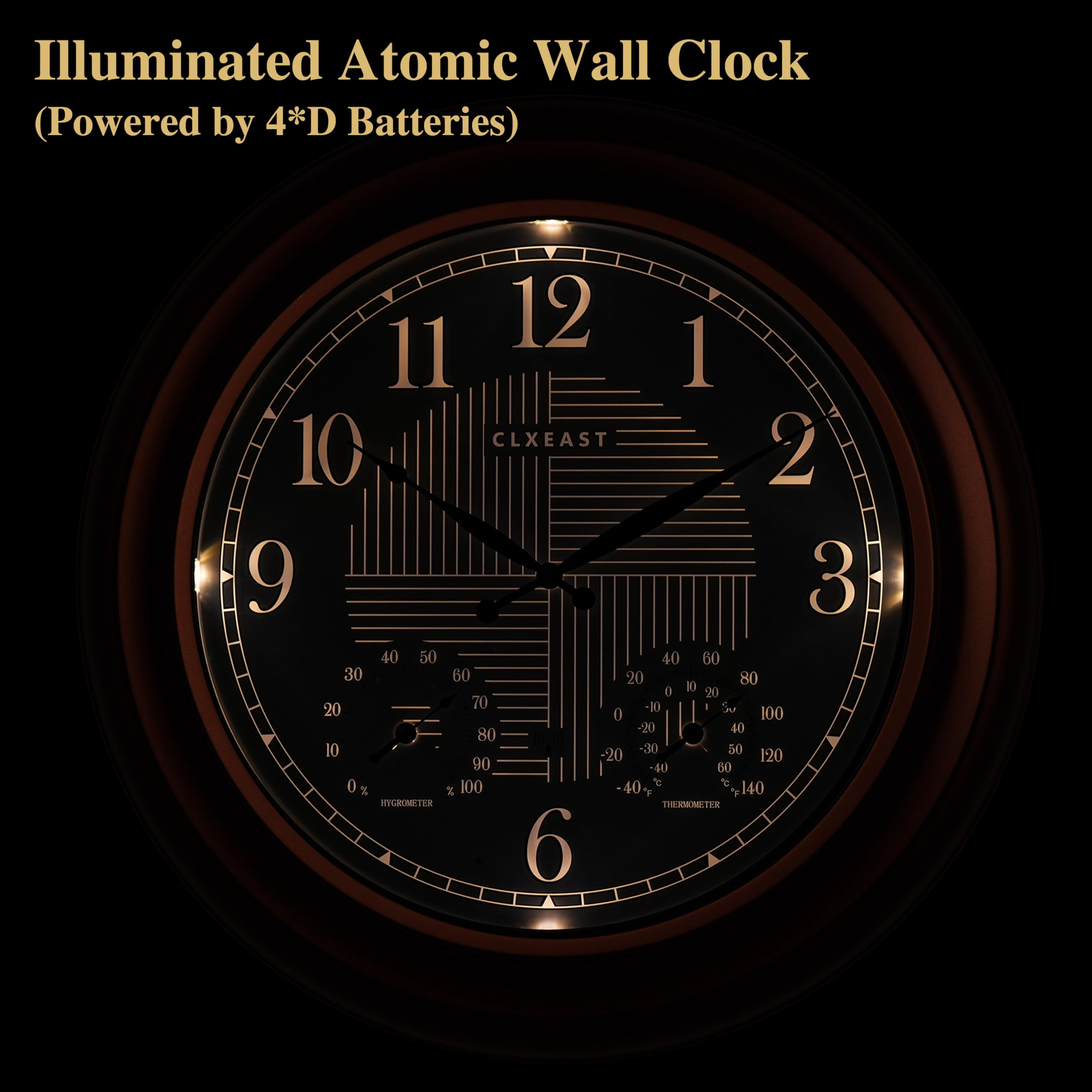 CLXEAST patio wall clock outdoor mount on exterior surface