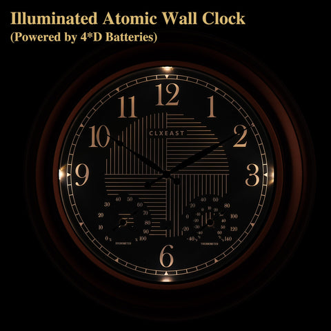 CLXEAST patio wall clock outdoor mount on exterior surface