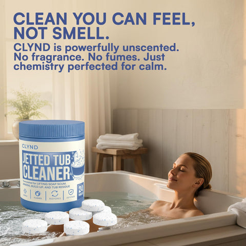 CLYND clear water after clean highlights residue reduction and renewal.