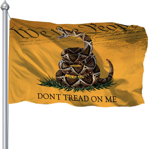 CLYTTE Dont Tread On Me flag front view for outdoor display