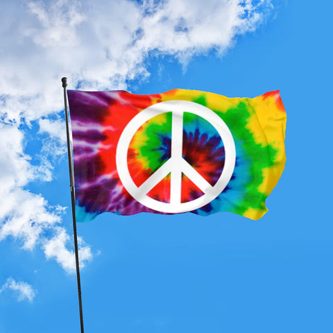 CLYTTE rainbow hippie flag designed for outdoor spaces adds colorful, welcoming flair.