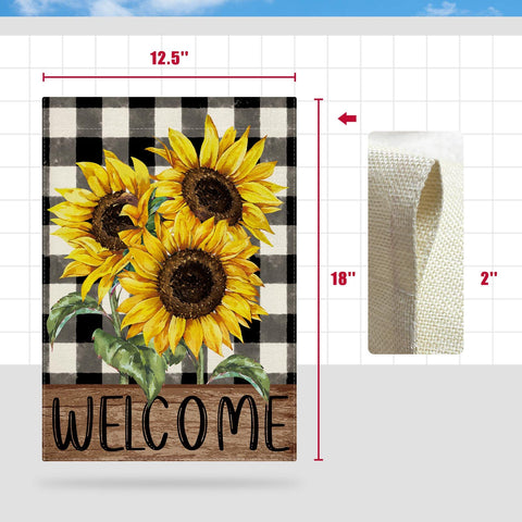 CMEGKE Sunflower Garden Flag ready for outdoor display with easy maintenance.