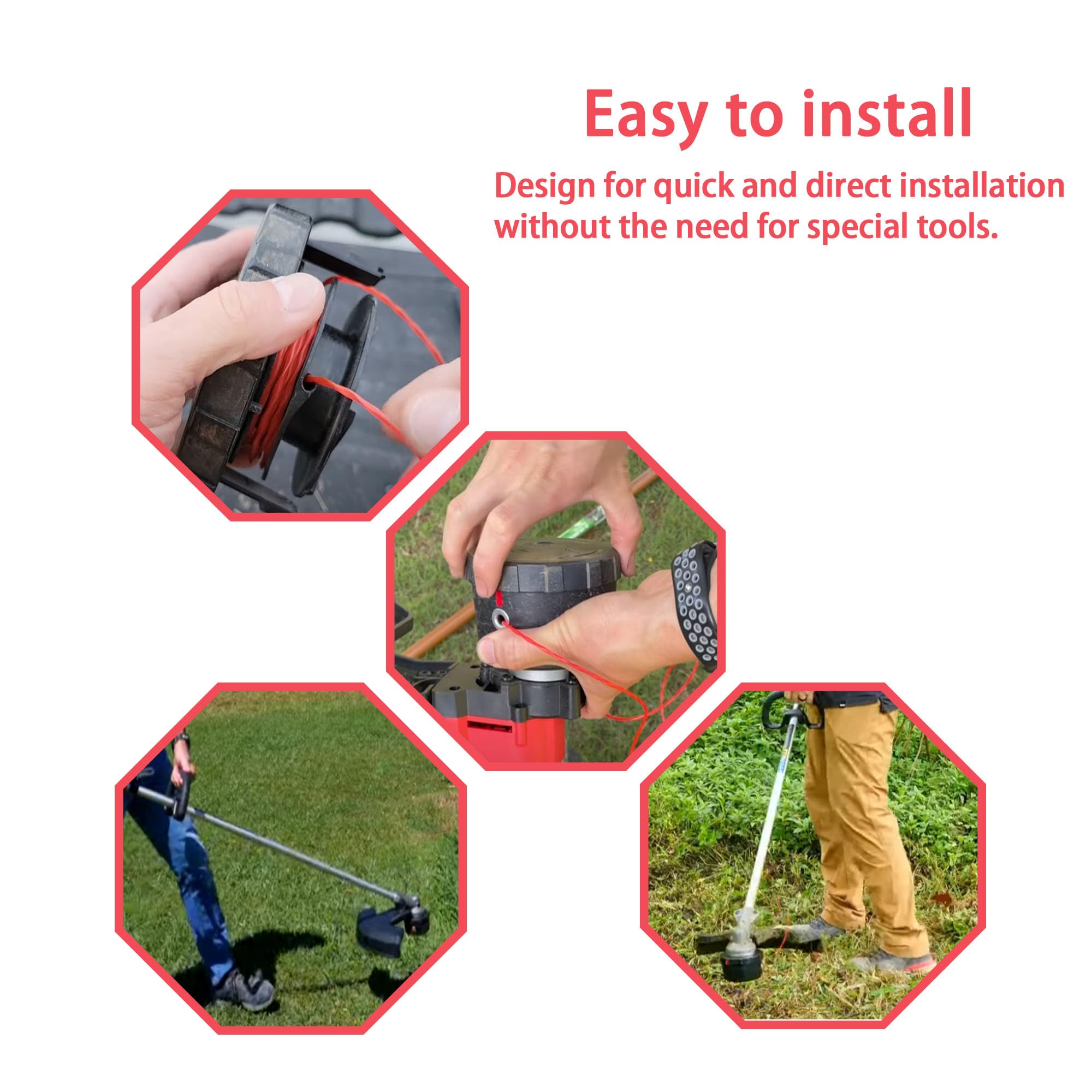 CMENINCY Durable Trimmer Head withstands outdoor impacts for long garden sessions.