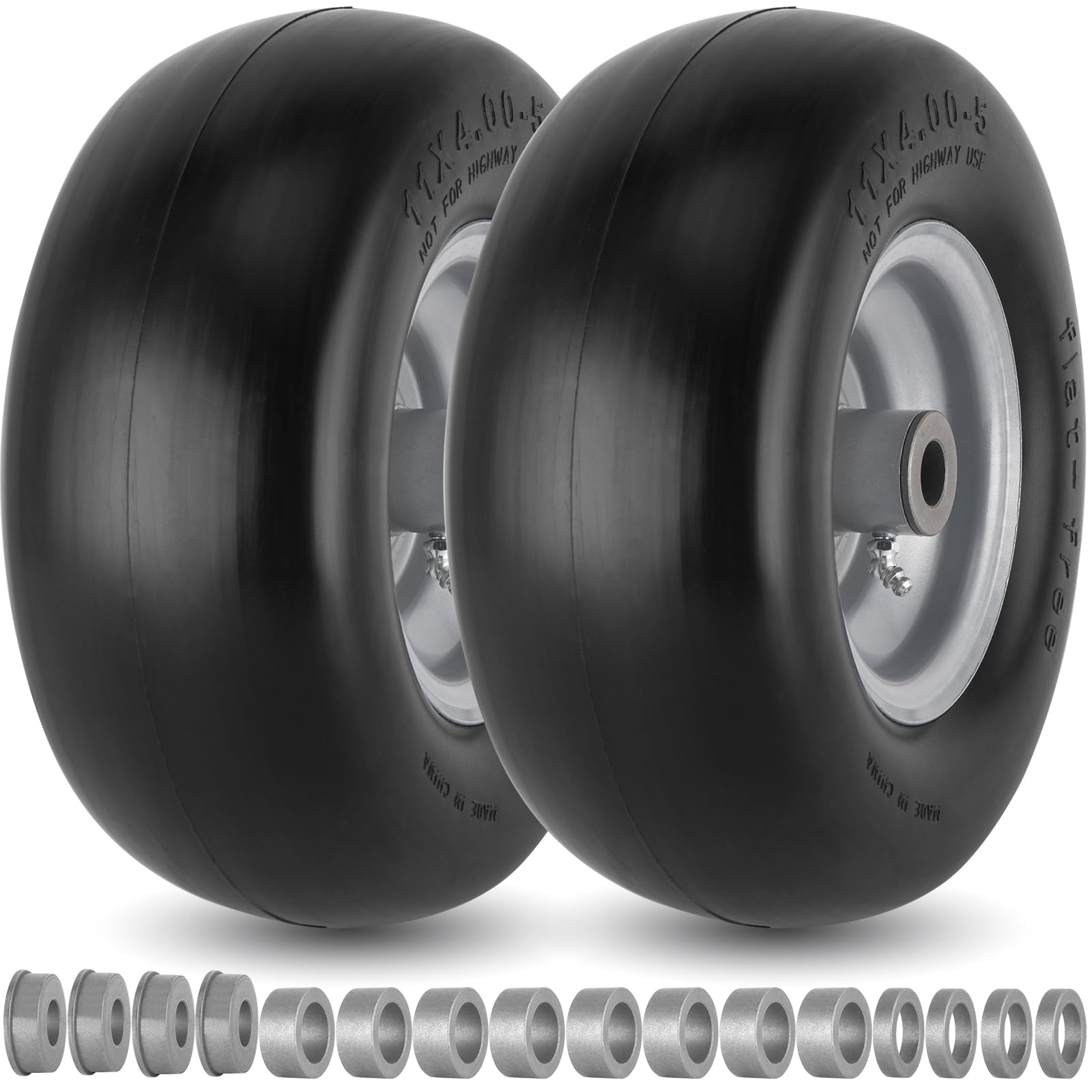 CMOOD 11x4-5 flat-free front view for zero-turn mower performance
