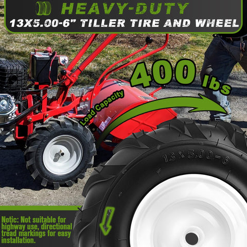 CMOOD 13x5-6 tiller tire hub bore and alignment details