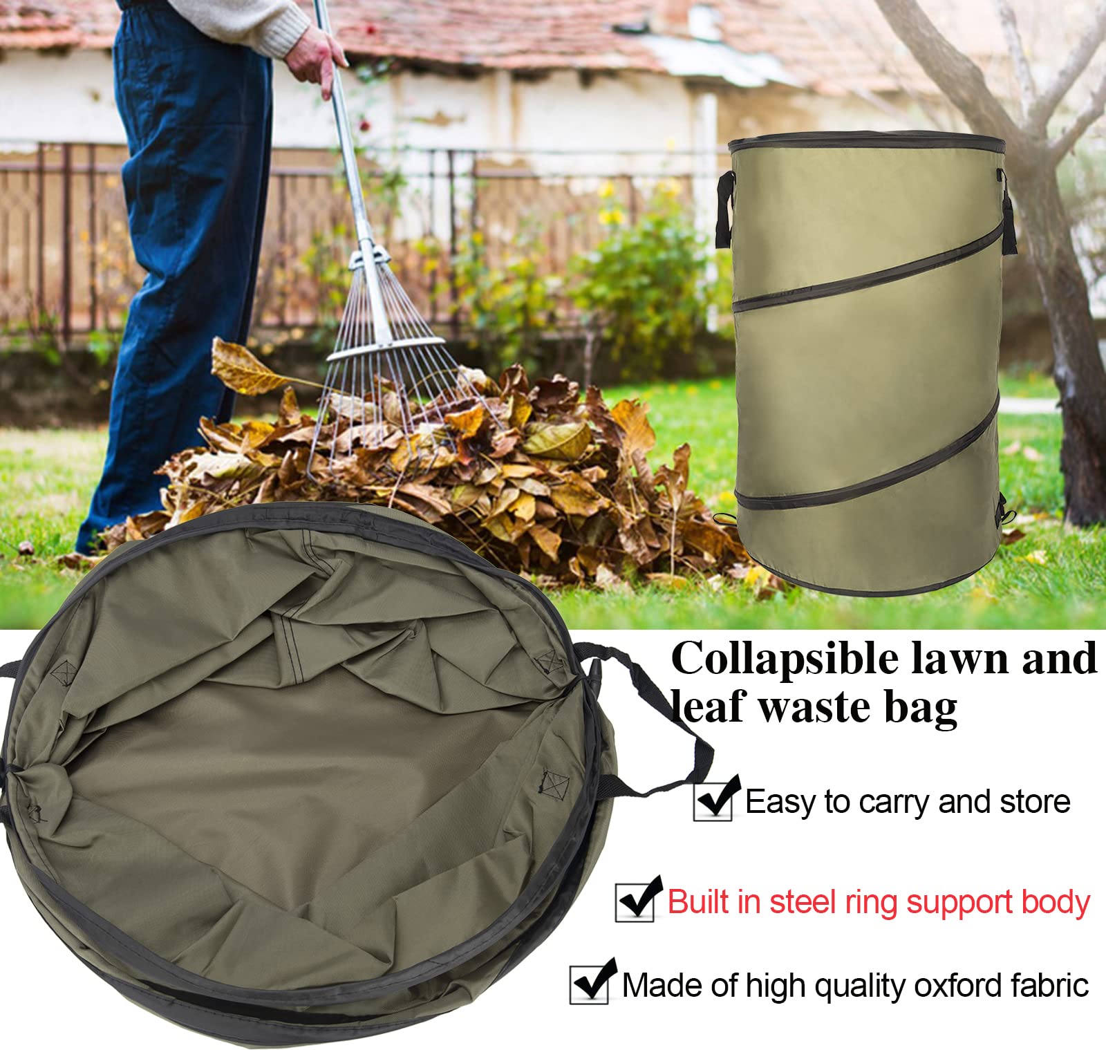 CMOOD 30-gallon leaf bag ideal for leaves, clippings, and debris.