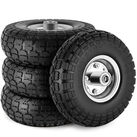 CMOOD 4-pcs 10-inch flat-free tire front view showing rugged tread for all terrains