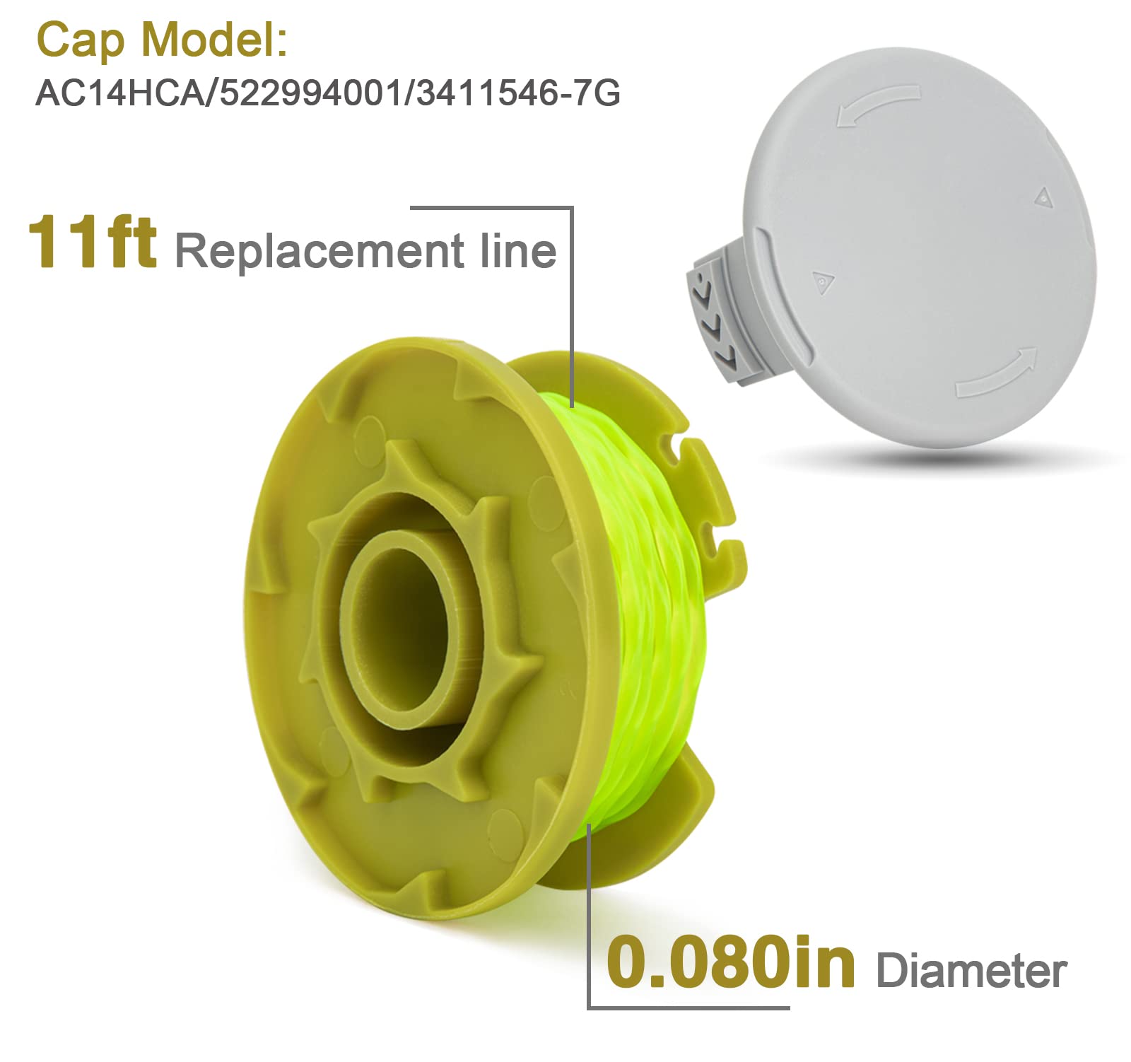 CMOOD ABS spool with nylon line for durable, smooth cutting