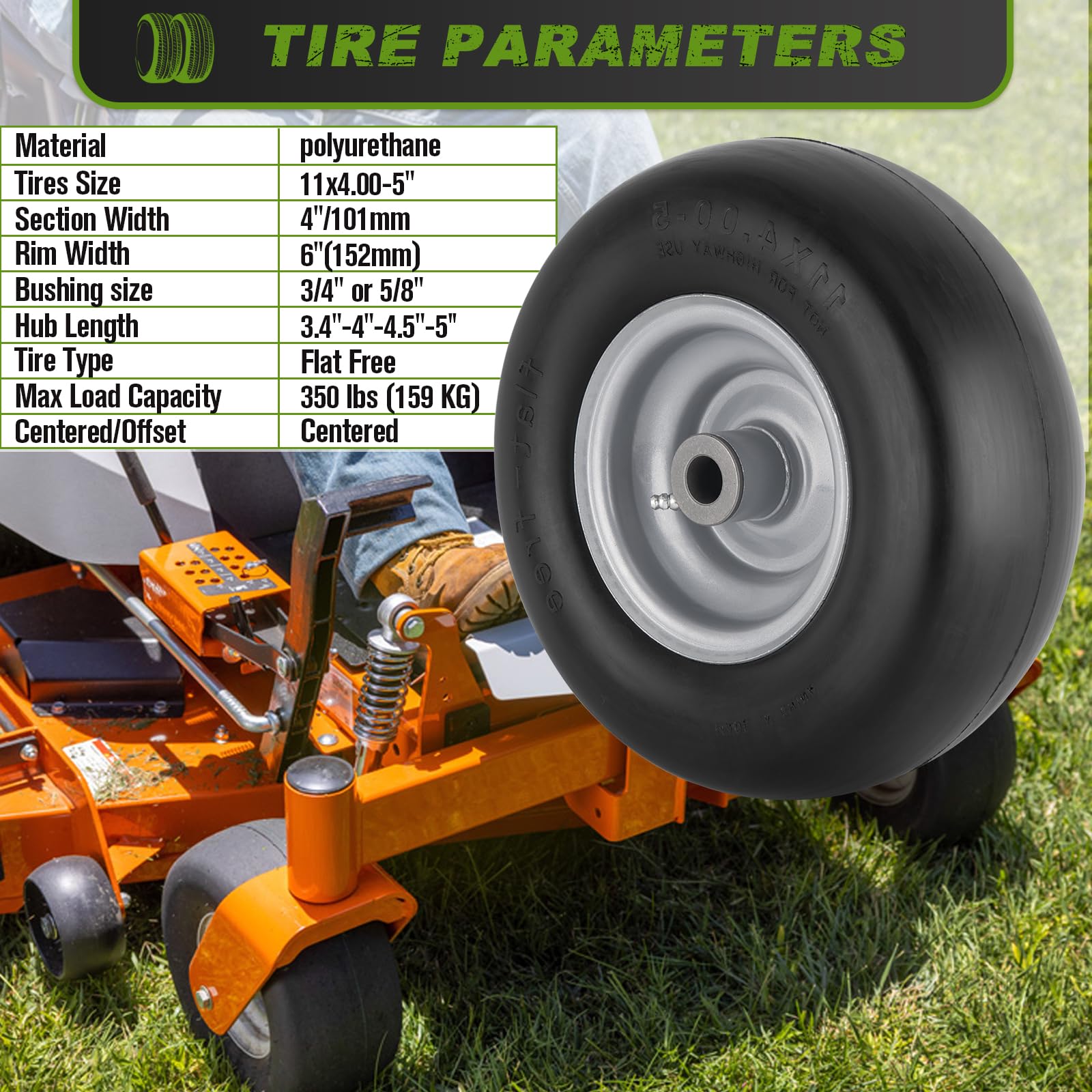 CMOOD centered hub with adjustable bushings for versatile mower compatibility