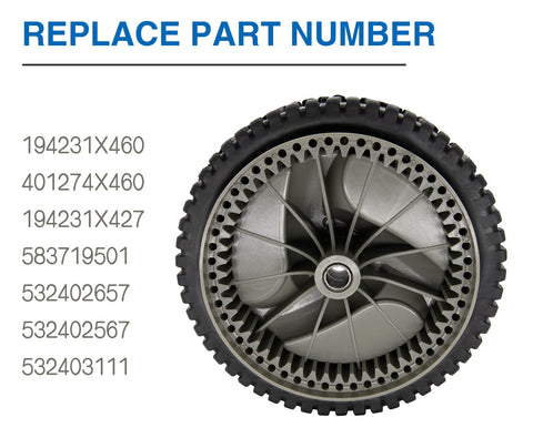 CMOOD 8-inch front drive wheels deliver steady mowing performance.