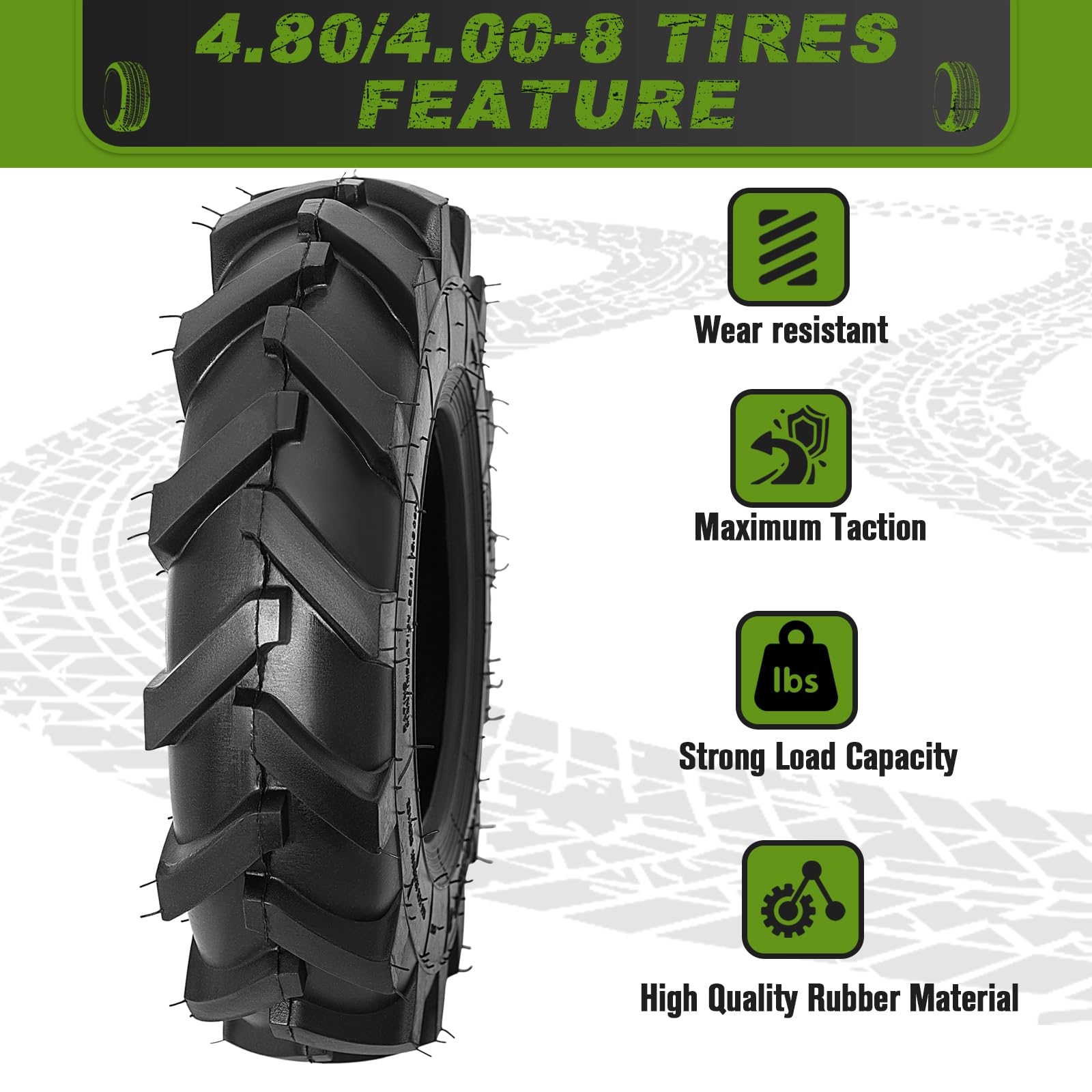 CMOOD golf cart tread profile shows balanced load handling on flat lawns.