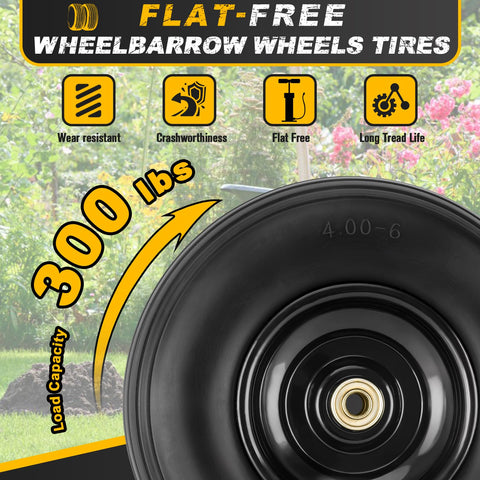 CMOOD Gorilla Cart replacement tire 4.00-6 with durable solid core