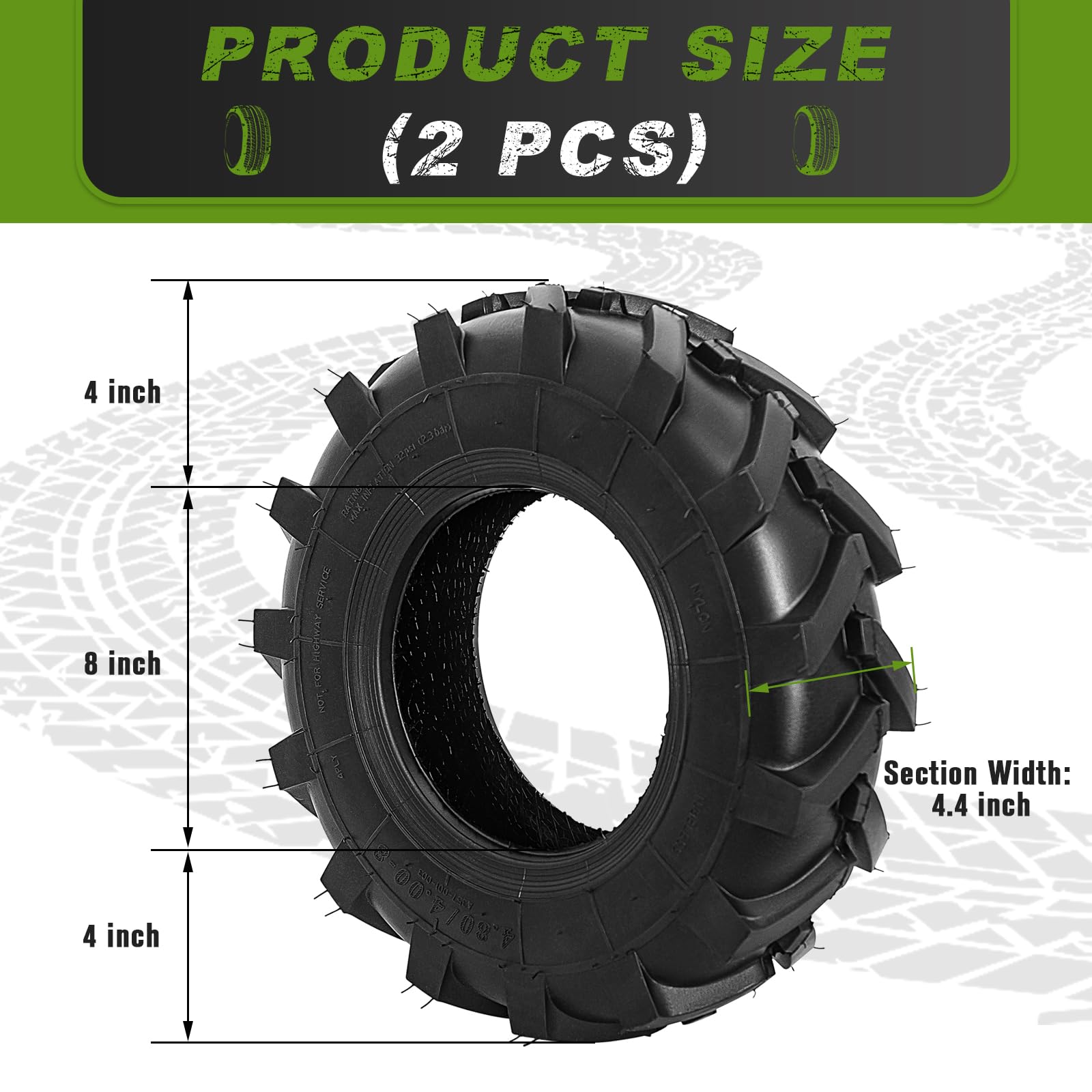 CMOOD not for highway use warning on tire sidewall clarifies safe usage.