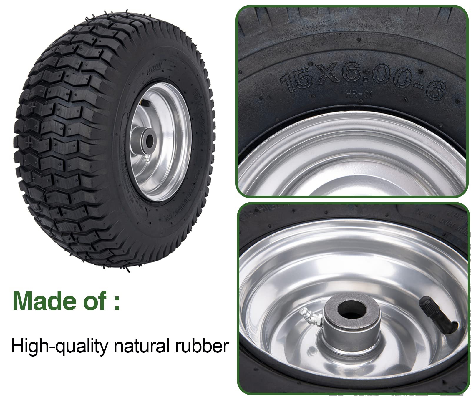 CMOOD preassembled front tire kit simplifies replacing lawn mower tires quickly