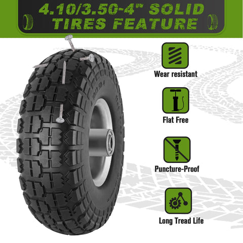 CMOOD polyurethane tire material close-up indicates durable, puncture-resistant construction