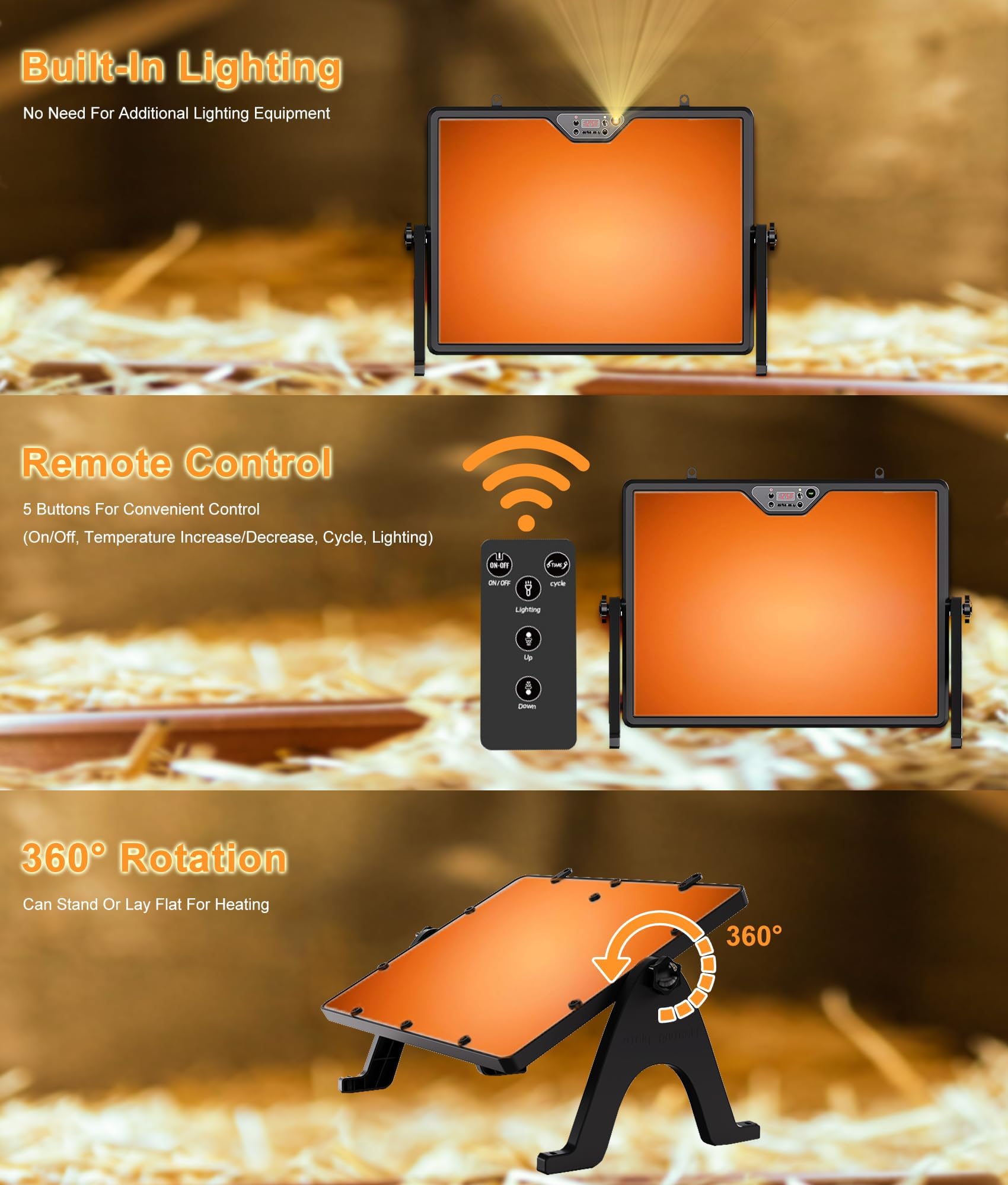 CMOSAF remote control for the coop heater enables easy temperature management.