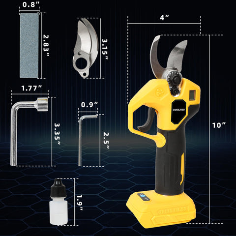 CNKMJRBD brushless motor delivers fast pruning at up to 26,000 RPM.