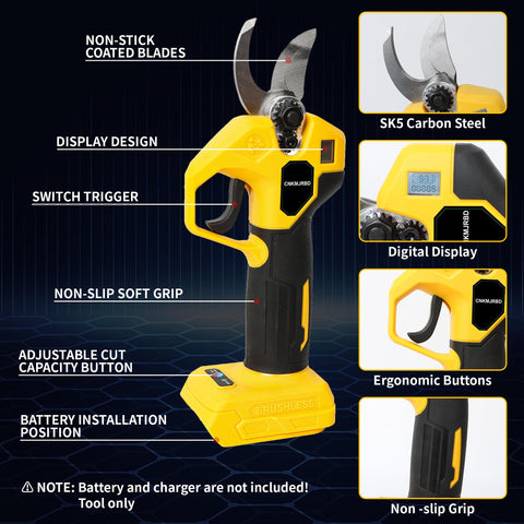 CNKMJRBD ergonomic non-slip handle reduces fatigue during extended pruning sessions.