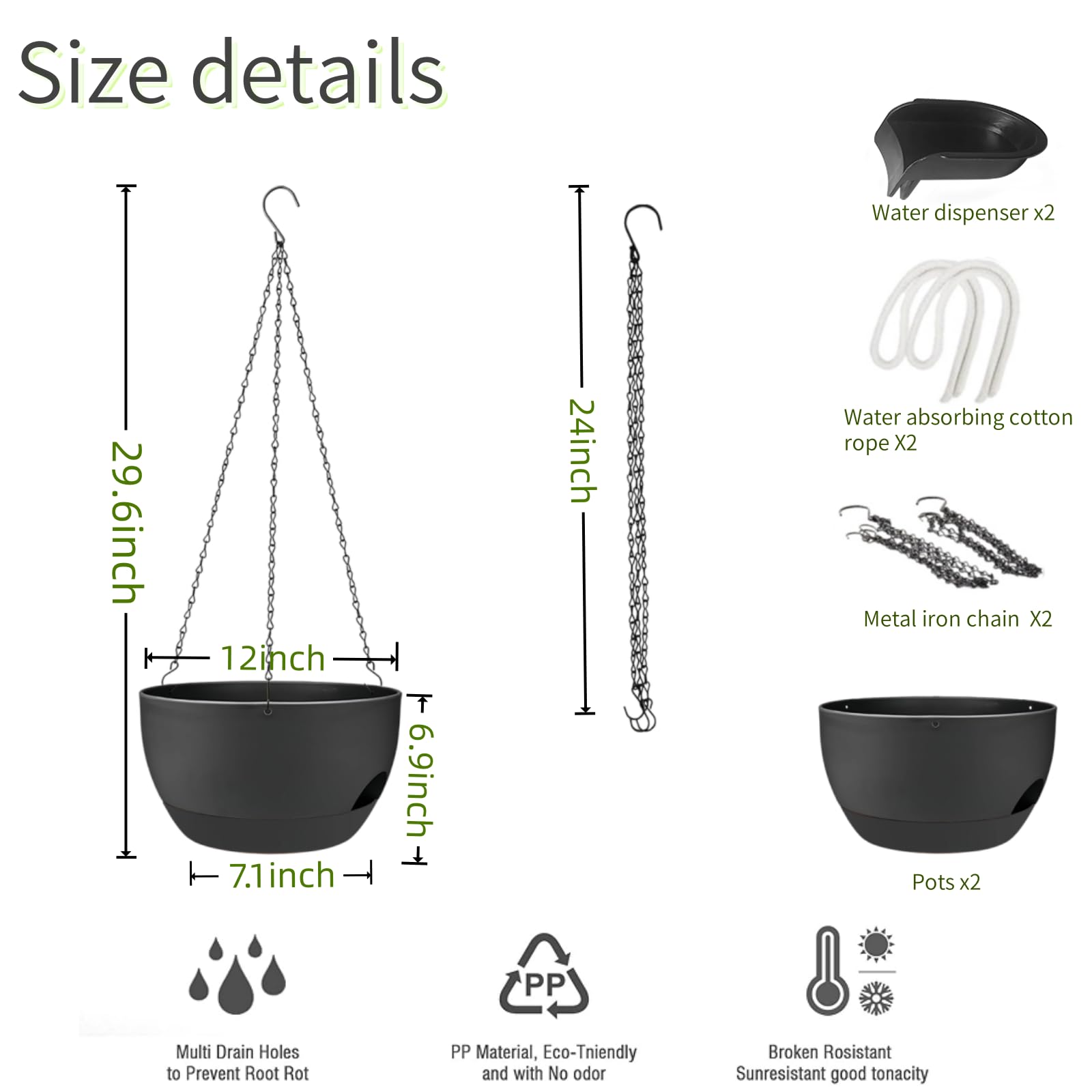 CNLBO detachable saucer and cotton rope simplify watering and setup