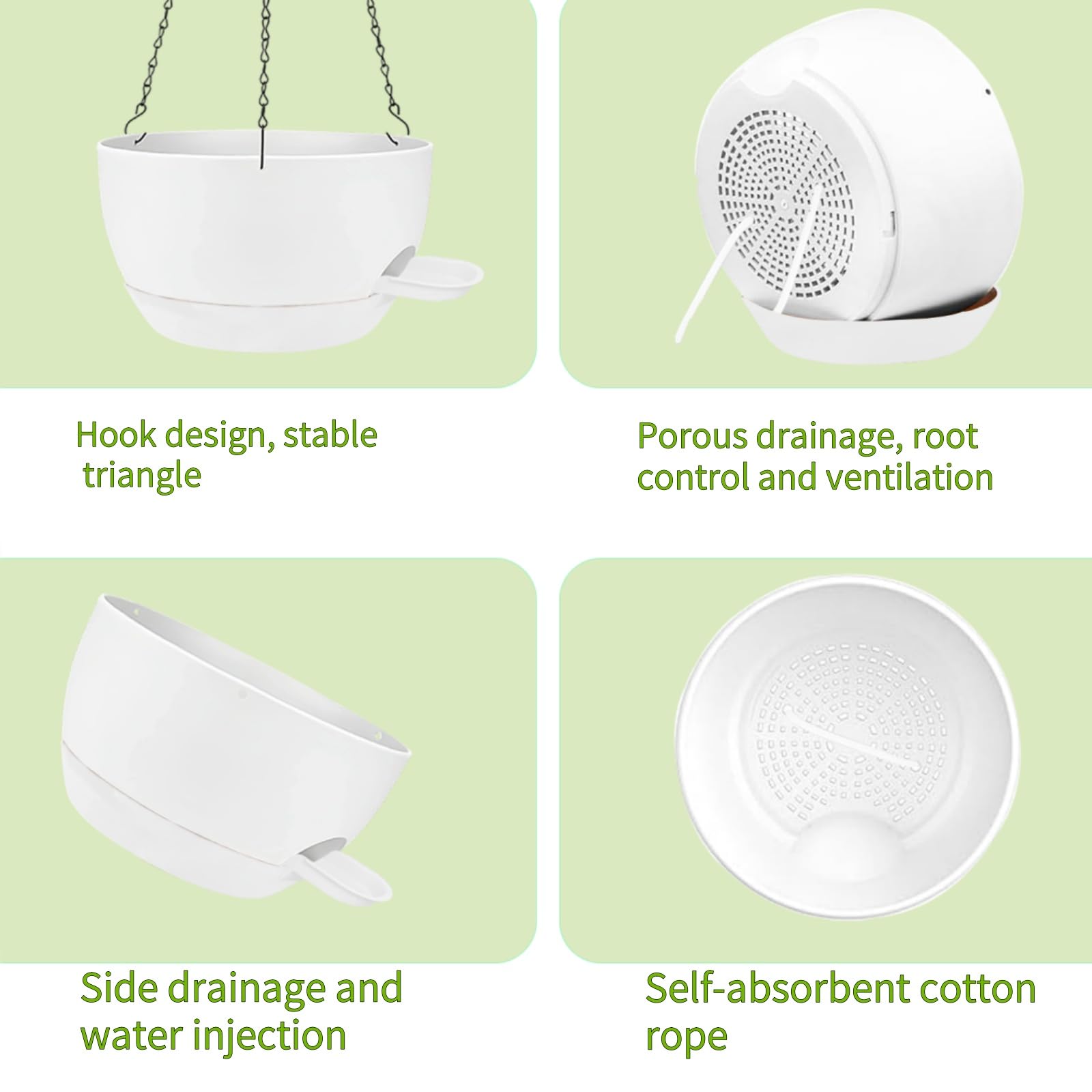 CNLBO lightweight plastic pots resist weathering while keeping a clean white look.