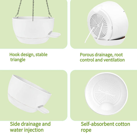 CNLBO lightweight plastic pots resist weathering while keeping a clean white look.