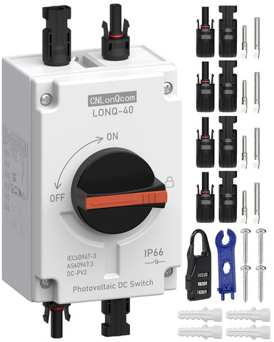CNLonQcom solar PV disconnect switch front view for rooftop installation