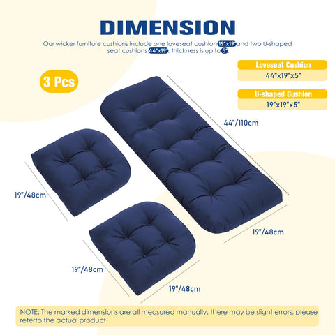 cnsmak seat pad navy cushion suitable for porch and garden