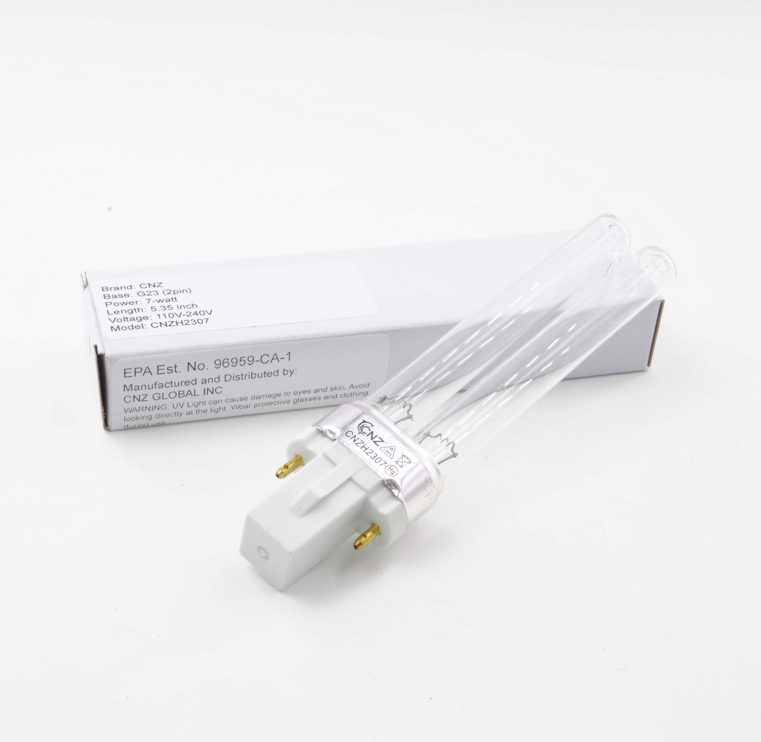 CNZ 7W UV-C bulb connected to a UV clarifier for improved water clarity.