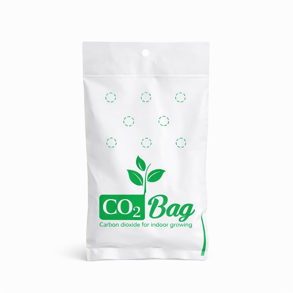 CO2BAG M bag hanging in a grow space for steady CO₂ enrichment that supports growth
