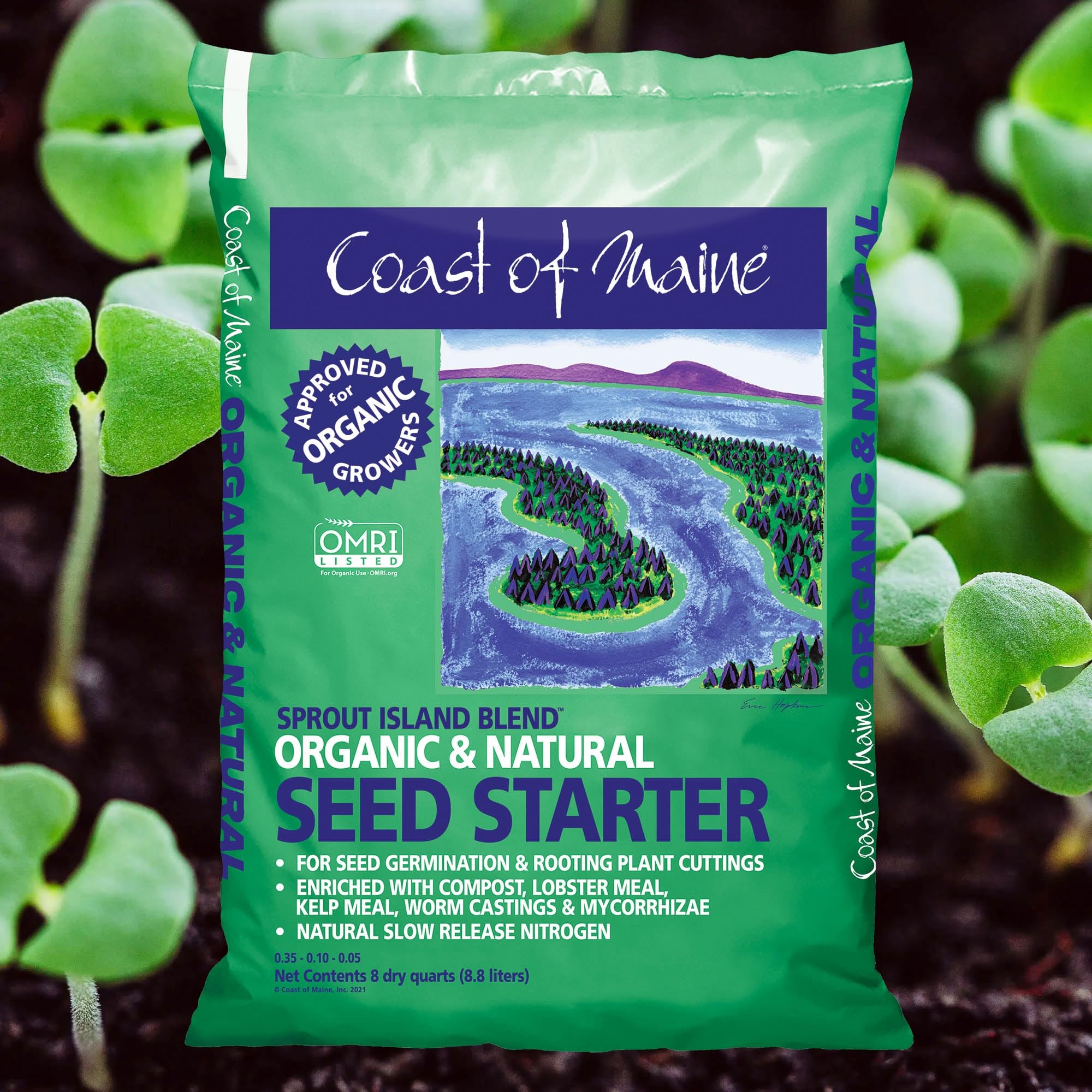 Coast of Maine Sprout Island Blend dry seed mix ready for starting seeds.