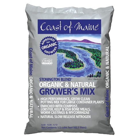 Coast of Maine Stonington Blend bag top view for container gardening