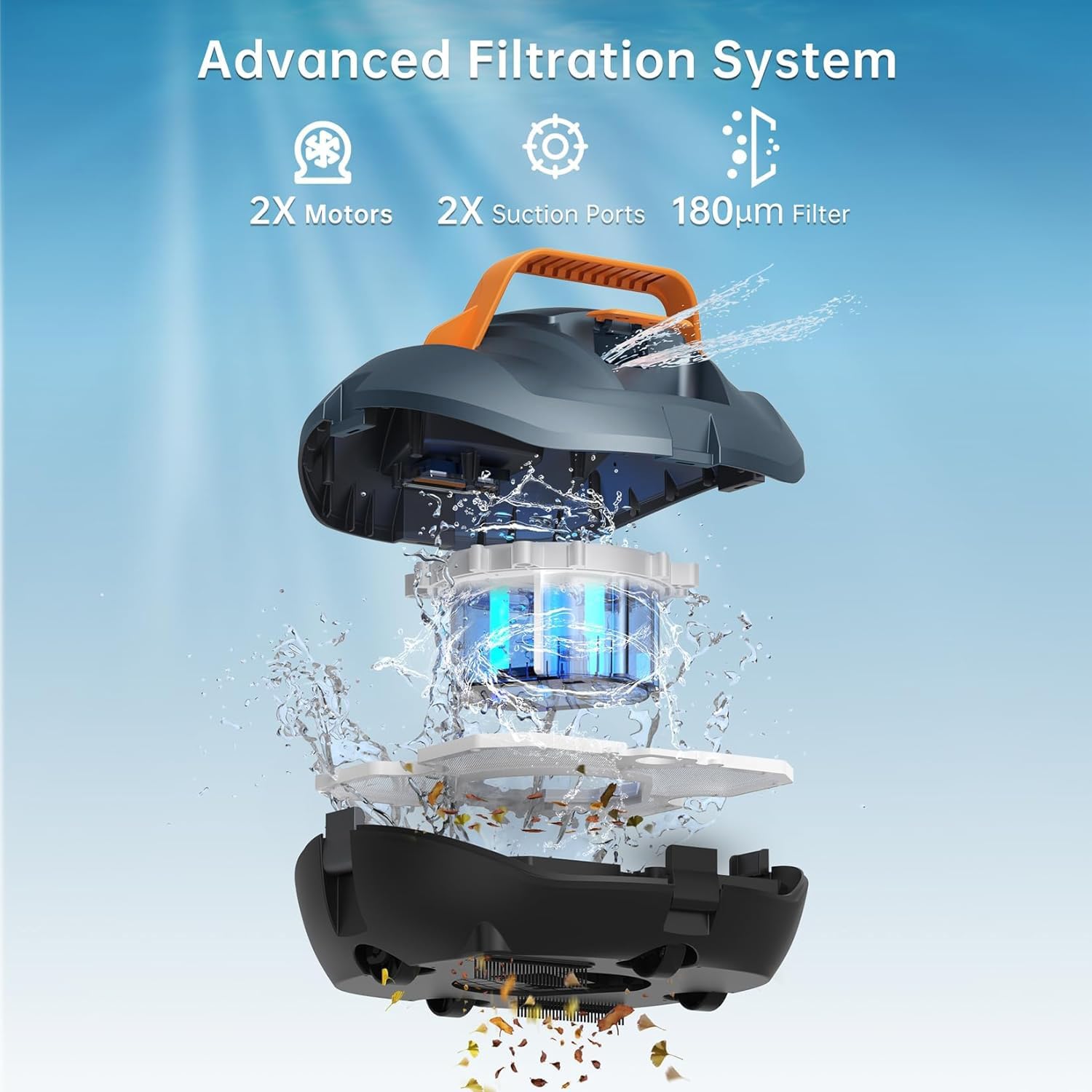 CoasTeering cleaner featuring auto edge stop for safe navigation