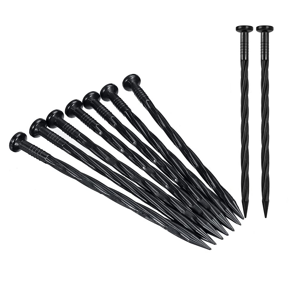 COBARYEN 8-inch spiral landscape spike securing lawn edges and weed barriers.