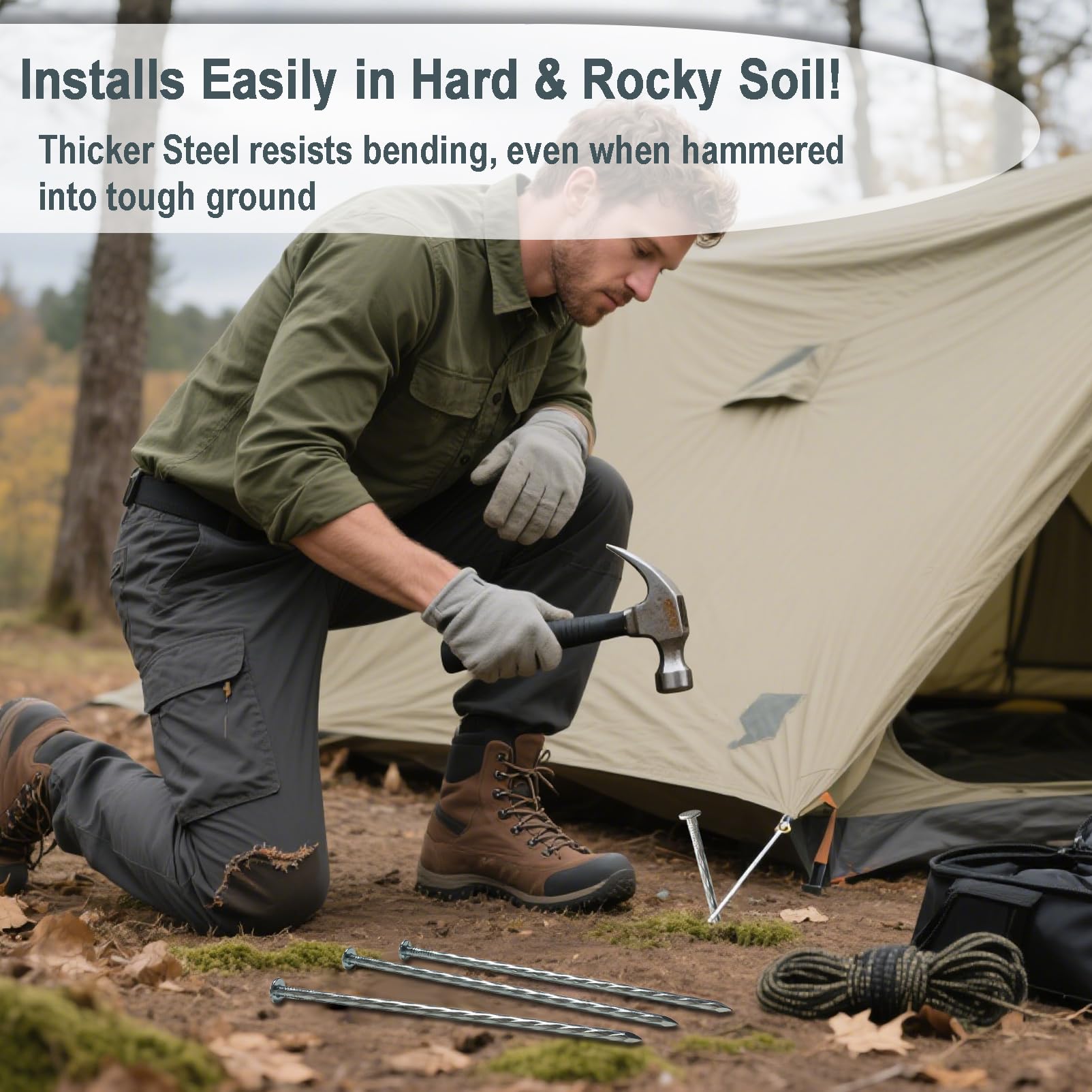 COBARYEN multi-use stake pack suits turf, edging, and tents