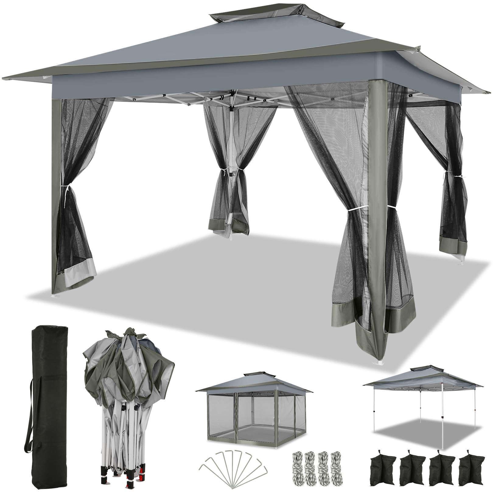 COBIZI 12x12 pop-up gazebo front view provides shade for outdoor gatherings.