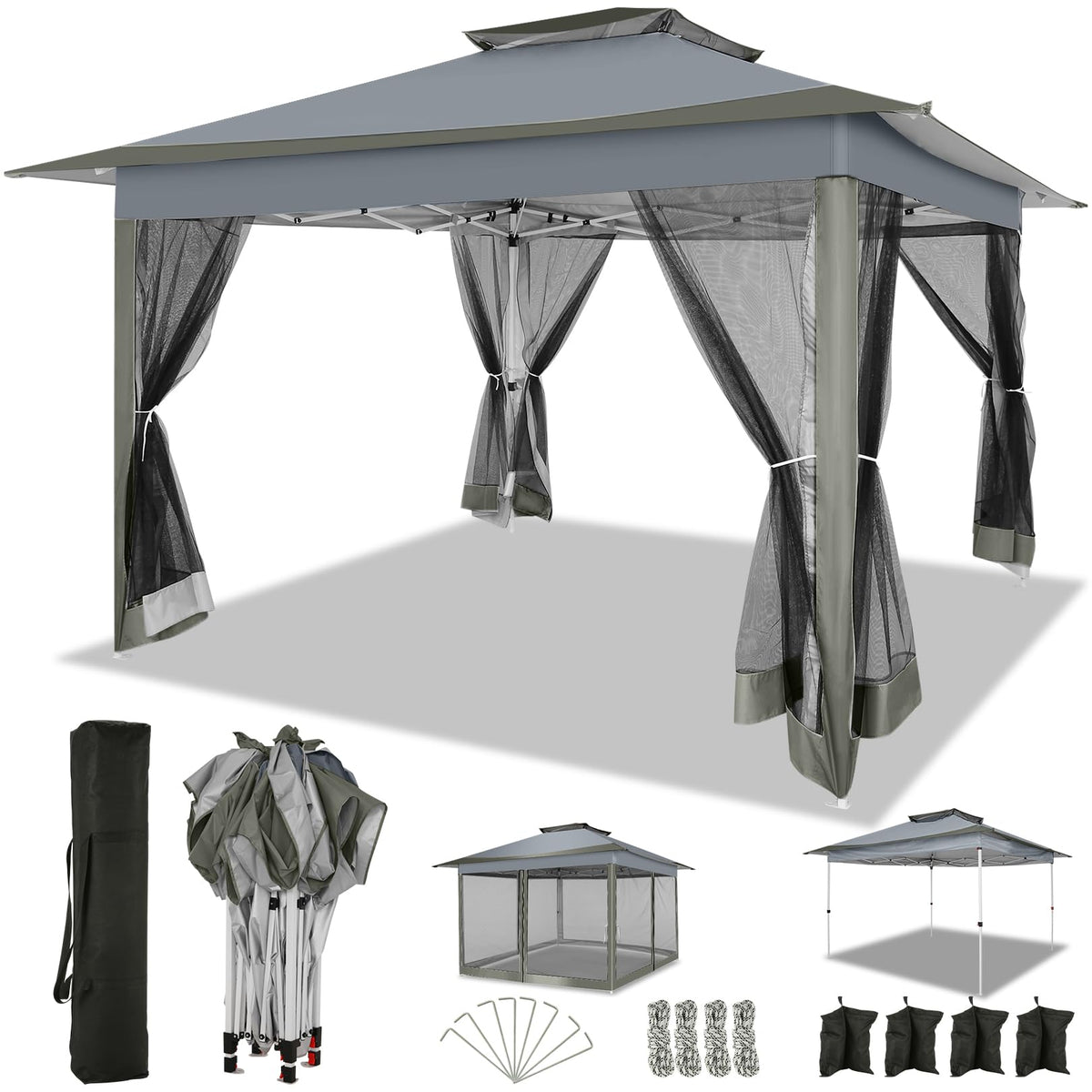 COBIZI 12x12 pop-up gazebo front view provides shade for outdoor gatherings.